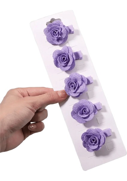 5pcs/set Düz Renkli Tatlı Kamelya Saç Klipleri Çocuklar Için Kızlar Çiçek Saç Tokaları Kapalı Güvenlik Klipleri Tavan Saç Aksesuarları Renk: 5 (Yurt Dışından)