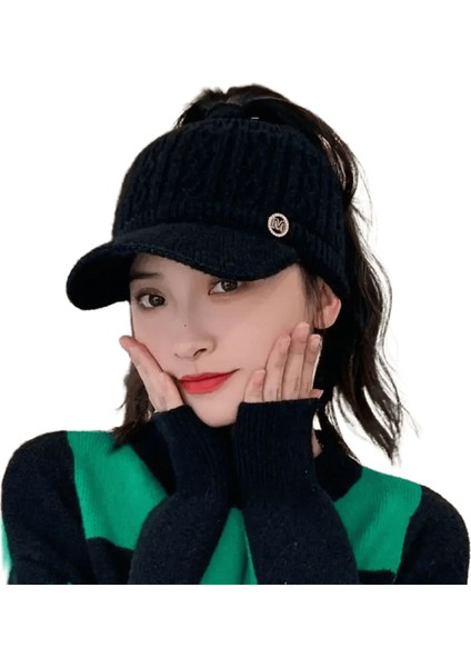 Kadınlar Kış Geniş Kafa Bandı Düz ​​renk Örme Sıcak Headwrap Kızlar Punk Elastik Kavuz Spor Saç Bantları Aksesuarlar Renk: Siyah-1 (Yurt Dışından)