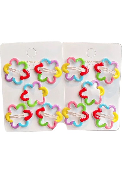 10 Pcs/set Bebek Kızlar Renkli Geometrik Yıldız Süs Saç Klipleri Çocuklar Klasik Sevimli Ettes Saç Tespitleri Çocuk Saç Aksesuarlar: Basit Renk Şeması (Yurt Dışından)