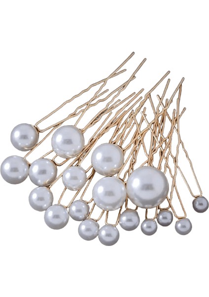 Gelin Düğün Saç Aksesuarları Rhinestone Saç Pimleri Kadınlar Için Çatallar Inci Saçkoplar Gelin Başlık Partisi Mücevher Hediye Dropshipmetal Renk: Pearl 20PCS 6mm (Yurt Dışından)