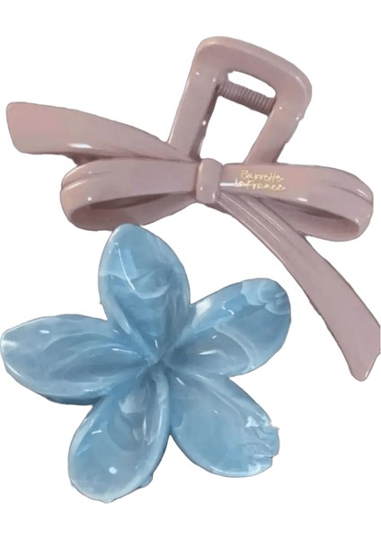 2pcs/set Vintage Mavi Polka Nokta Kırmızı Yay Klipsli Köpekbalığı Pençe Kelepçe Saç Tokası Ette Koreli Saç Baş Aksesuarı Kadınlar Için Renk: 2 Adet (Yurt Dışından)