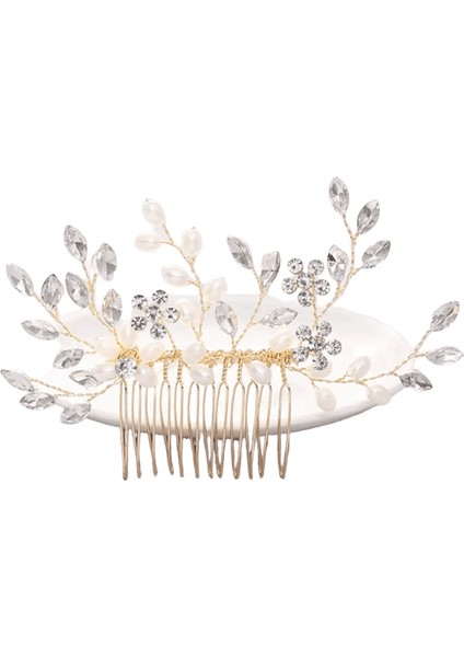 Kristal Inci Saç Kipi Pim Alaşımlı Yaprak Saç Tomberi El Yapımı Kafa Bandı Tiara Kadınlar Gelin Düğün Saç Aksesuarları Takı Metal Renk: Stil 7 (Yurt Dışından)