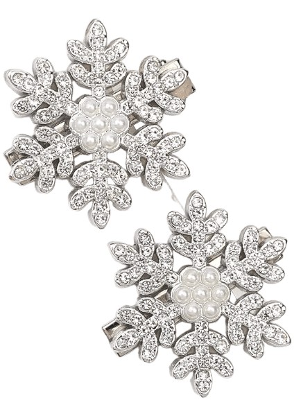 1/5 Adet Beyaz Kar Tanesi Inci Saç Klipsi Kış Tatlı Sevimli Bobby Pim Kadınlar Moda Retro Çiçek Saç Kenarındaki Tavır Aksesuarları Renk: 2pcs/beden: Çap 3cm (Yurt Dışından)