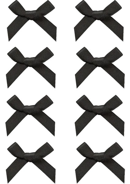 8pcs/set Bale Tarzı Beyaz Saç Klipsleri Kadın Mini Şerit Yay Aksesuarları Tatlı Güzel Saç Tokası Kızlar Saçak Yan Klipler Renk: Siyah (Yurt Dışından)