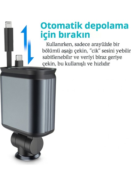 4 In 1 Geri Çekilebilir Araç Şarj Cihazı Starlight Araba Çatı Yıldız Gece Lambası Çift Araç Şarj Adaptörü modelleri