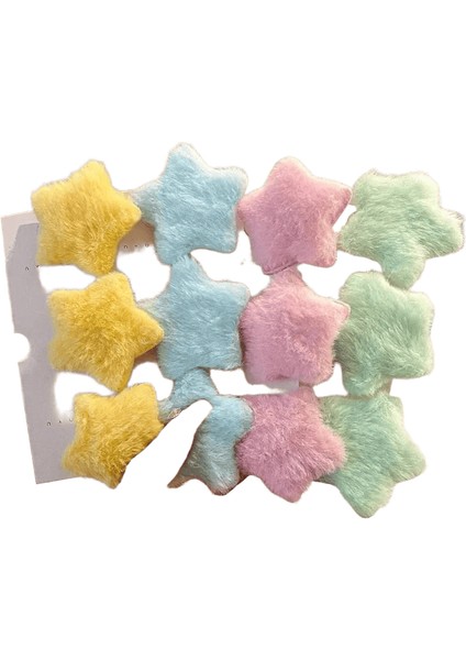 1/12PCS Kaık Yıldız Saç Tokaları Çocuk Kız Sevimli Tatlı Peluş Saç Klipleri Günlük Flört Yan Patlama Klipleri Parti Hediye Moda Aksesuarcolor: Sarı-1pc (Yurt Dışından)