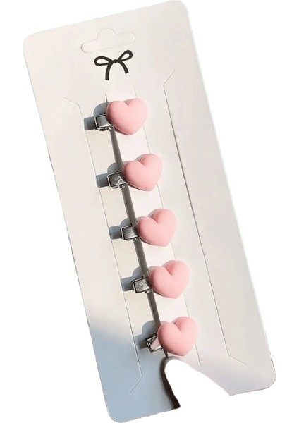 5pcs/set Sevimli Pembe Mini Yaylar Kızlar Için Saç Klipleri Güzel Kalp Saçları Karikatür Çiçek El Yapımı Şapkalar Saç Aksesuarları Renk: 15 (Yurt Dışından)