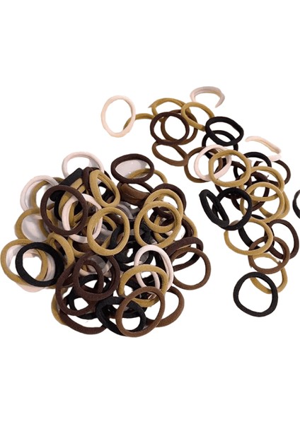 Four Seasons Kadınların Yüksek Elastik Basit ve Şık Naylon Döngü Erişim Yumuşak ve Zararlı Olmayan Kafa Bandı ve Horsetail Hair Halat Renk: Kahve Rengi Karıştırma/boyut: 100 Pcs (Yurt Dışından)