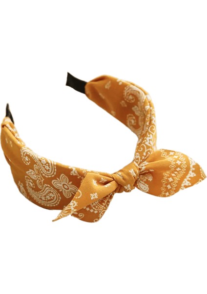 Moda Paisley Bandana Kafa Bandı Kadınlar Için En Iyi Düğümlü Yay Saç Bantları Sevimli Tavşan Kulağı Türban Başlığı Saç Bandı Kızlar Aksesuarları Renk: Sarı (Yurt Dışından)