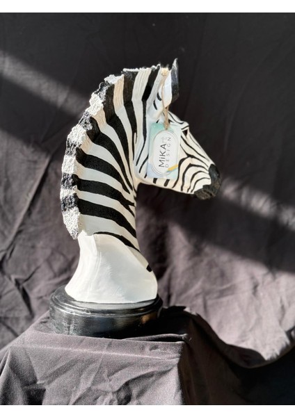 Dekoratif Polyester Zebra Heykel - Siyah Beyaz fırsatları