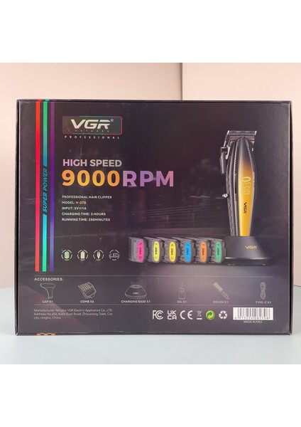 V-270 9000RPM Metal Şarj Edilebilir Profesyonel Saç Kesme indirimleri