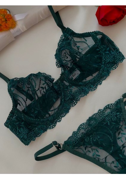 Jadee- Zümrüt Yeşil Bralet Set