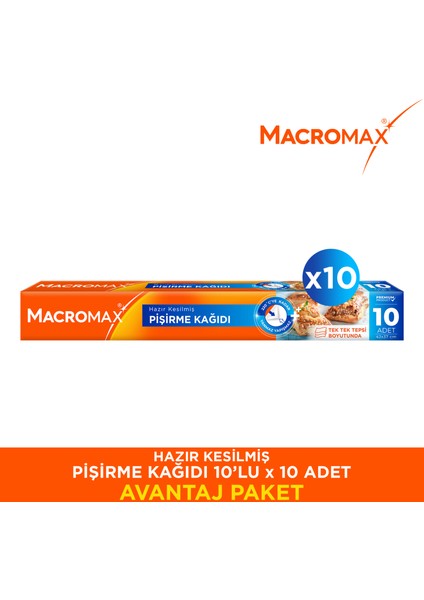 Hazır Kesilmiş Pişirme Kağıdı - 10X10 Avantaj Paket