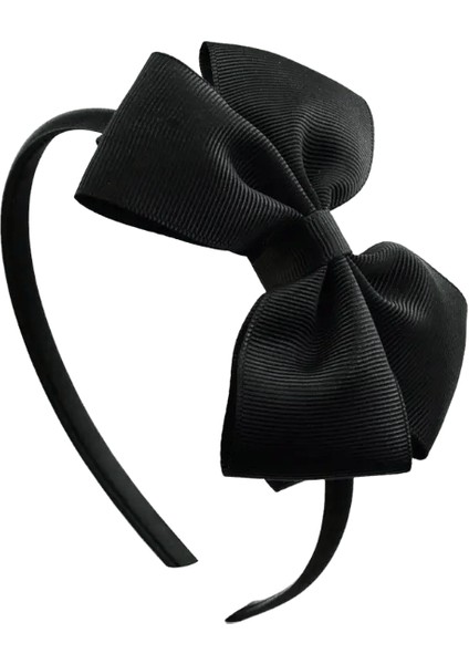 Yeni Moda Katmanlı Saç Bandı Katı Grosgrain Şerit Bows Kafa Bandı El Yapımı Butik Hairhoop Saç Aksesuarları Kadınlar Renk: Siyah (Yurt Dışından)