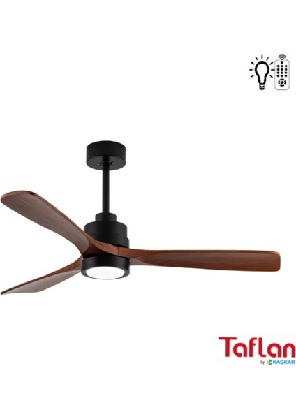 - Kaşkar F52203 Kahverengi Uzaktan Kumandalı Lambalı Tavan Vantilatörü