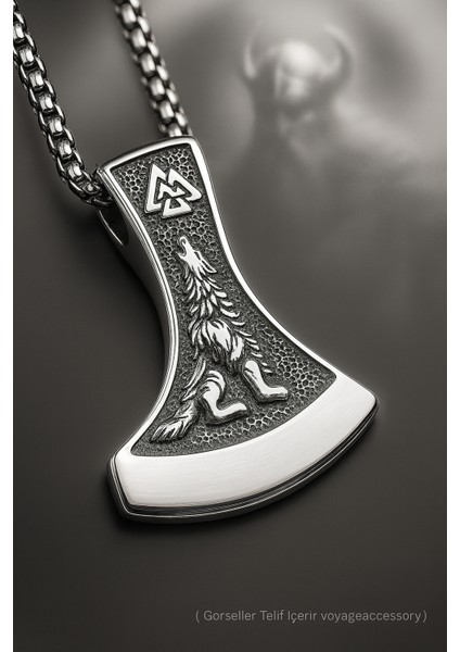 Çift Taraflı Kullanım Viking Kolye / Viking Kurt Balta Kolye / Raven Kuş Kolye / Kurt Kolye modelleri