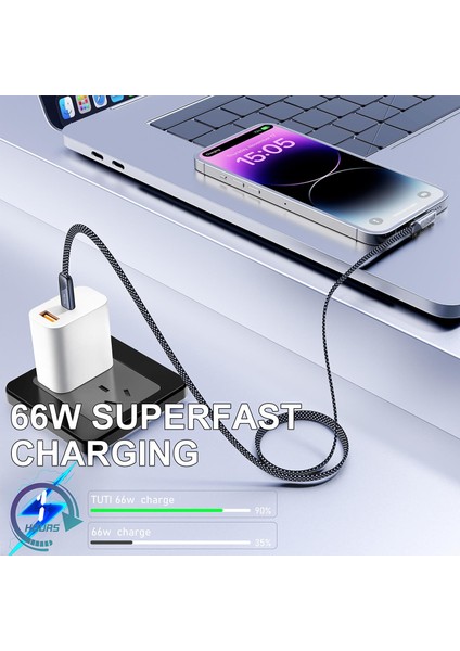 Tuti Süper Hızlı 60W Pd Type-C Şarj ve Data Kablosu - Dayanıklı Örgülü Tasarım Vertical Yatay Kablo 130CM indirimleri