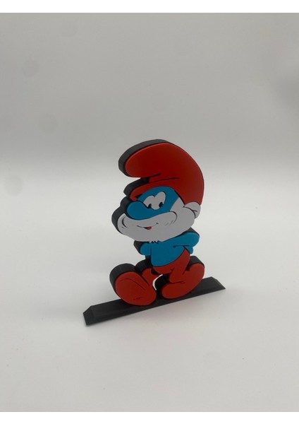 Renkli Şirin Baba Masa Üstü Figürü, 3D Baskı, Mavi fiyatları