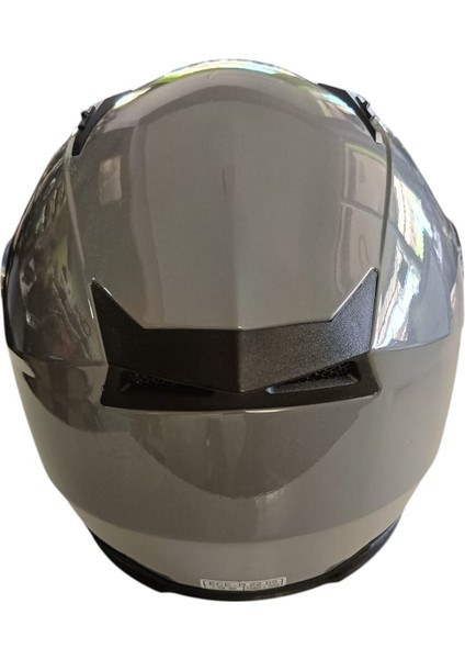 Güneş Vizörlü Açık Motosiklet Kaskı (Parlak Gri)