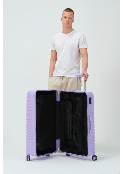 Unisex Lila Büyük Boy Silikon Kırılmaz Pp Valiz modelleri