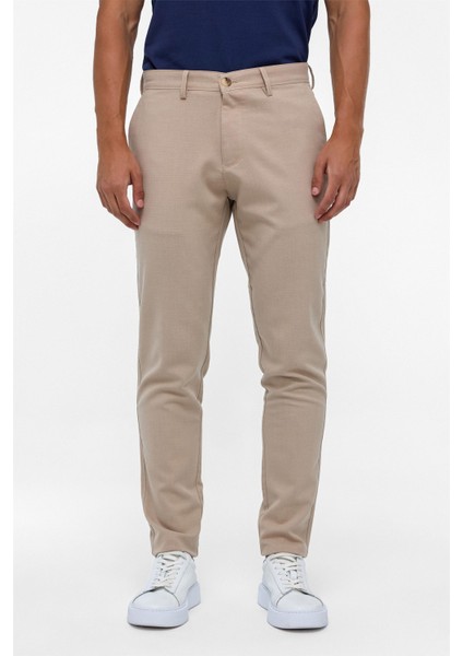 Bej Slim Fit Desenli Kumaş Pantolon fiyatları