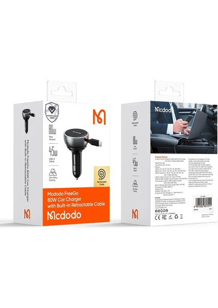 CC-4850 80W Geri Çekilebilir Kablolu Hızlı Araç Çakmak Şarj Cihazı indirimleri