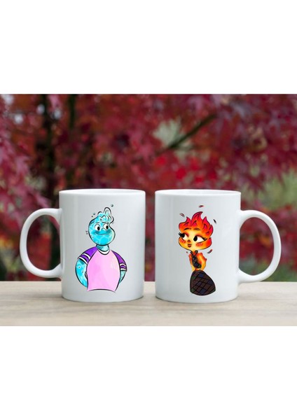 Ateş ve Su Kupa Bardak Sevgiliye Hediye Kupa Çift Kupaları 2'li Set fiyatları