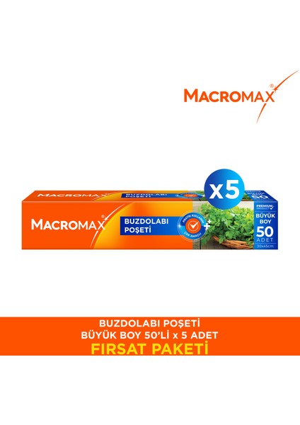 Buzdolabı Poşeti Büyük Boy - 50 Li Paket X5