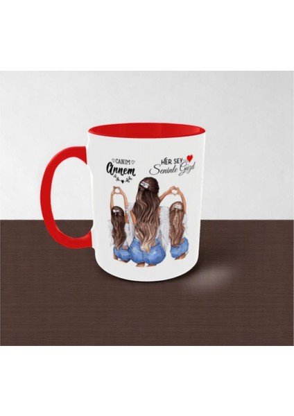 Anneye Hediye Kupa Canım Annem Yazılı Kupa Bardak Anne Kız Beyaz Bardak fiyatları