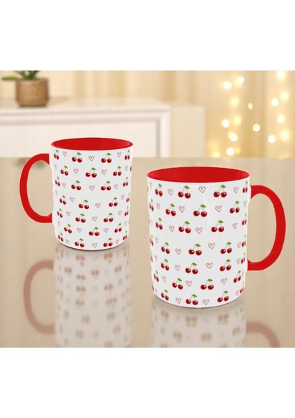Kirazlı Kalpli Kupa Bardak Kalpli Kirazlı Kupa Bardak fiyatları