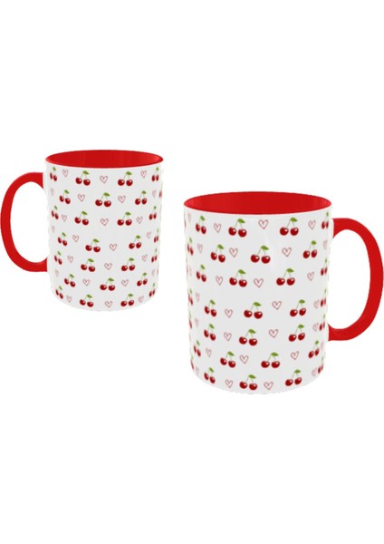 Kirazlı Kalpli Kupa Bardak Kalpli Kirazlı Kupa Bardak modelleri