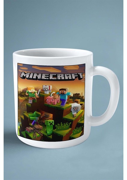 Minecraft Oyun Baskılı Kupa Bardak Çift Taraflı Kişiye Özel Model 8