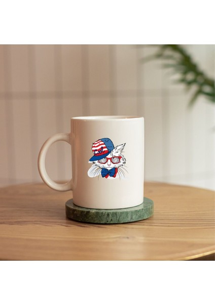 Kedı Figürlü Seramik Baskılı Kupa