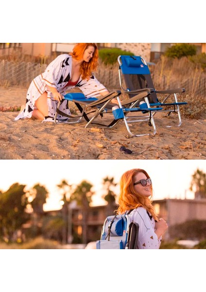 2 Adet Beach Star Light Alüminyum 5 Kademeli, Tam Yatar Pozisyon, Plaj Şezlong Sandalye 2 Adet