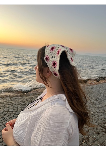 Örgü Bandana, Çiçekli Bandana, Örgü Saç Bandı fiyatları