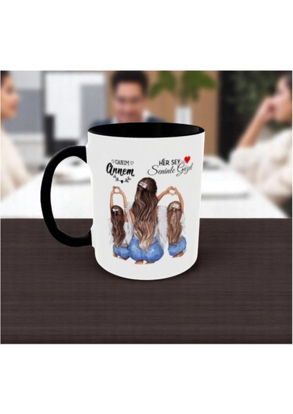 Anneye Hediye Kupa Canım Annem Yazılı Kupa Bardak Anne Kız Beyaz Bardak fiyatları