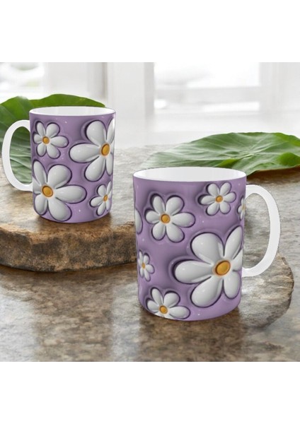 Papatyalı Kupa Bardak Papatya Mug