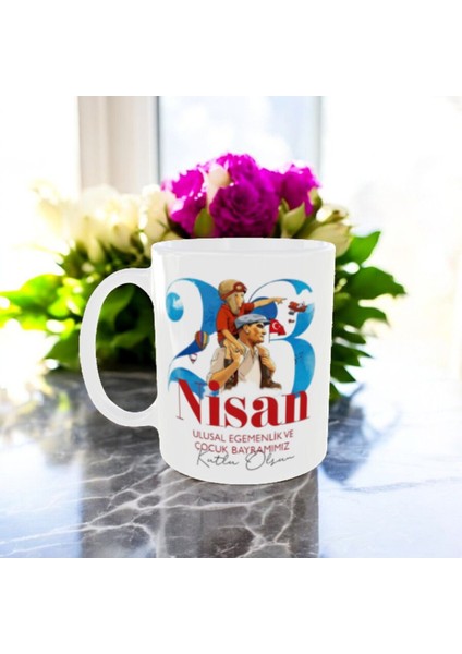 23 Nisan Kupa Bardak Atatürk Baskılı Kupa Bardak
