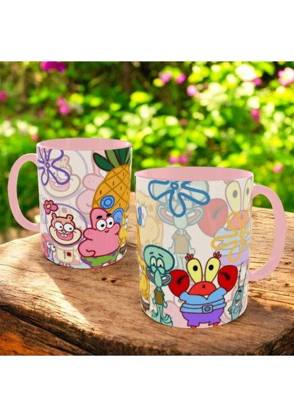 Sünger Bob Kupa Bardak Süngerbob Kupa Içi ve Kulbu Pembe modelleri