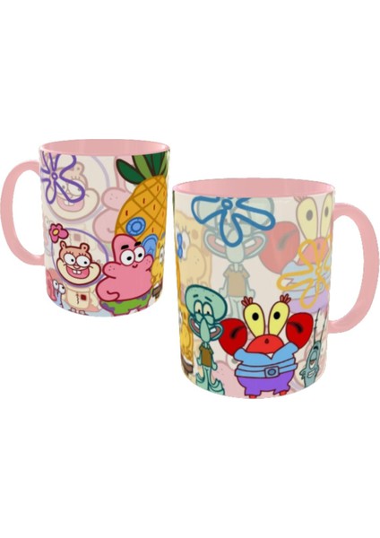 Sünger Bob Kupa Bardak Süngerbob Kupa Içi ve Kulbu Pembe indirimleri