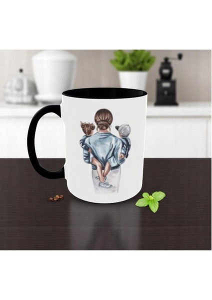 Anneler Günü Hediye Kupa Canım Annem Yazılı Kupa Bardak Anne Kız Beyaz Bardak