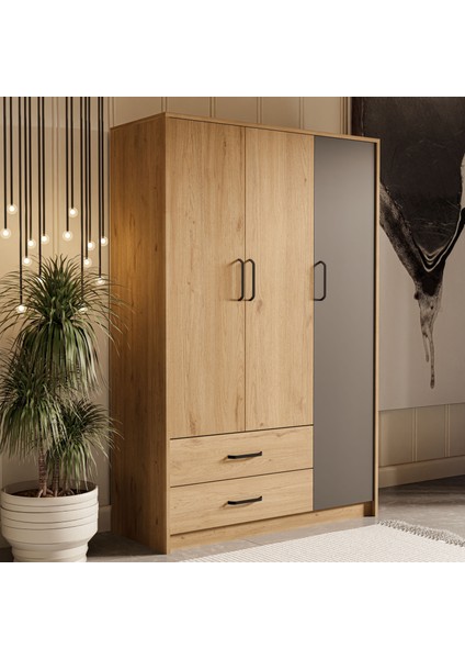 Grande Modern 3 Kapılı Gardrop 3508 Sepet - Antrasit fırsatları