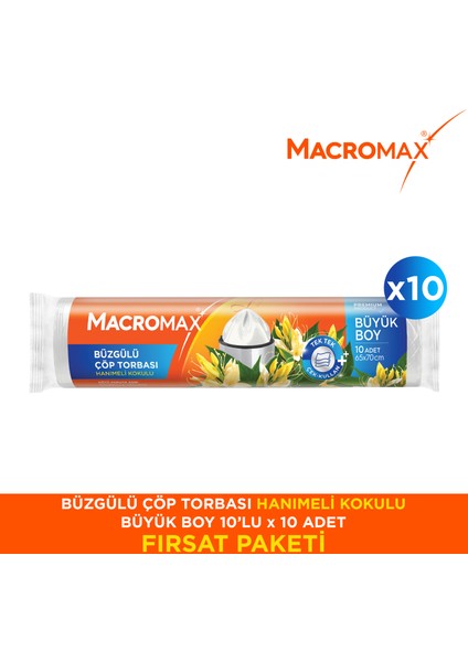 Büzgülü Hanımeli Çöp Torbası Büyük Boy - 10'lu x 10