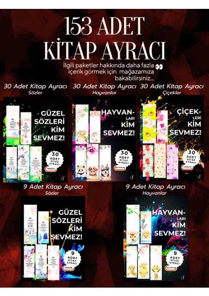 153'LÜ Kitap Ayracı Seti - Özel Paket9 fiyatları