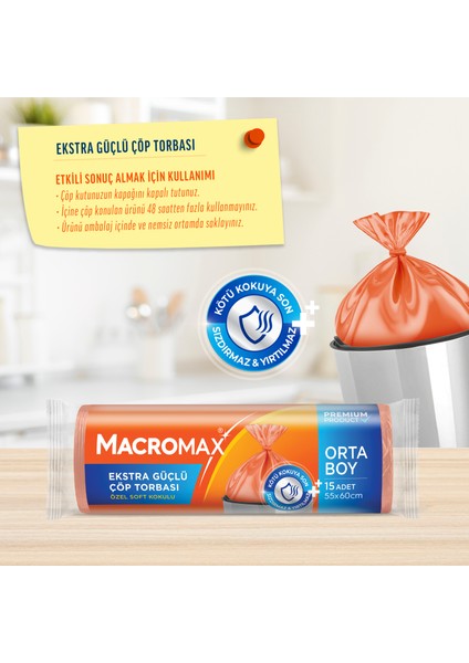 Ekstra Güçlü Çöp Torbası Orta Boy - 15 Li Paket X10 fiyatları