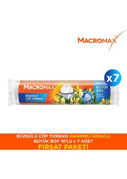 Büzgülü Hanımeli Çöp Torbası Büyük Boy - 10'lu x 7
