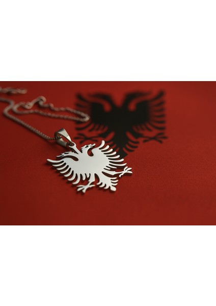 Paslanmaz Çelik Zincir Metal Parlak Tasarım Çift Başlı Kartal Kolye Erkek fırsatları