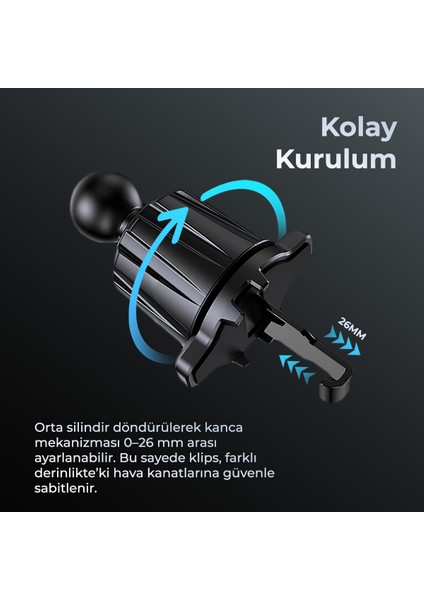 Güçlü Mıknatıslı Kancalı Araç Içi Telefon Tutucu - Havalandırma Araba Telefon Tutacağı