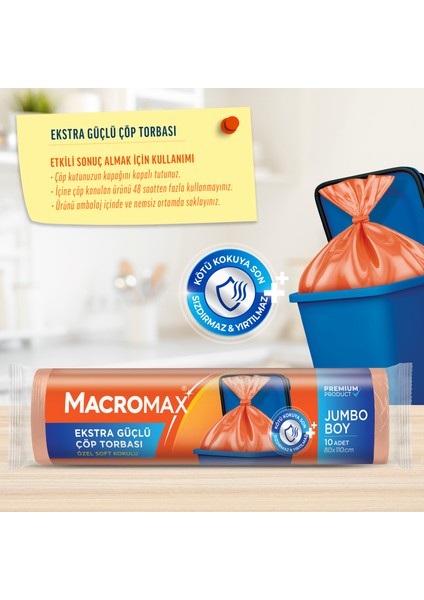 Ekstra Güçlü Çöp Torbası Jumbo Boy - 10'lu x 3 Adet fiyatları