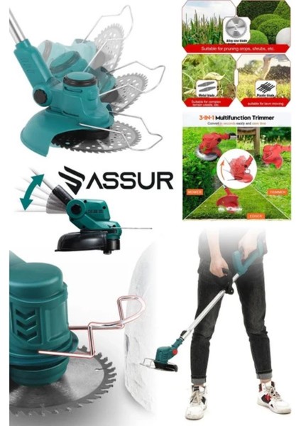 Alman ASR 776 Gerthzonn Seri Çift Akülü Ot Çim Çalı Diken Biçme Tırpanı 3800 Vf 20 Ah Teleskopik Uzatmalı indirimleri